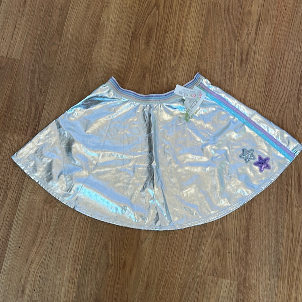 New 365 girls metallic silver sequin skirt size 8
